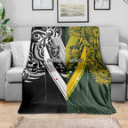 Aotearoa Australia Rugby Blanket Maori and Aboriginal Art Sporty Style - Aussie Hoodie