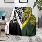 Aotearoa Australia Rugby Blanket Maori and Aboriginal Art Sporty Style - Aussie Hoodie