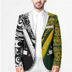 Aotearoa Australia Rugby Custom Blazer Maori and Aboriginal Art Sporty Style - Aussie Hoodie
