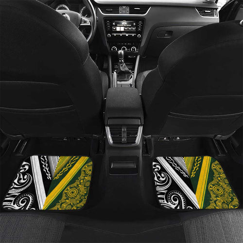 Aotearoa Australia Rugby Car Mats Maori and Aboriginal Art Sporty Style - Aussie Hoodie