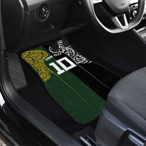 Aotearoa Australia Rugby Car Mats Maori and Aboriginal Art Sporty Style - Aussie Hoodie