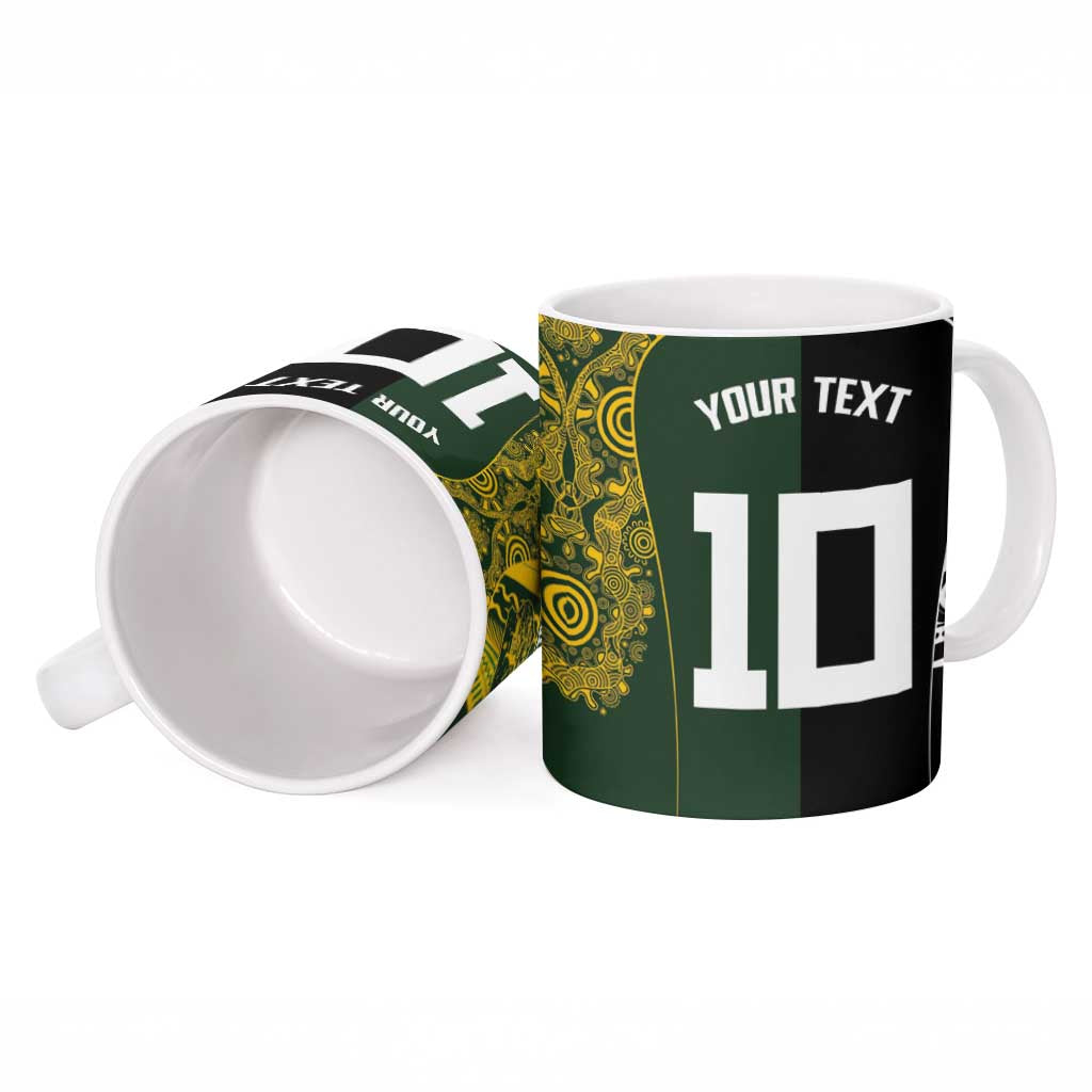Aotearoa Australia Rugby Custom Ceramic Mug Maori and Aboriginal Art Sporty Style - Aussie Hoodie