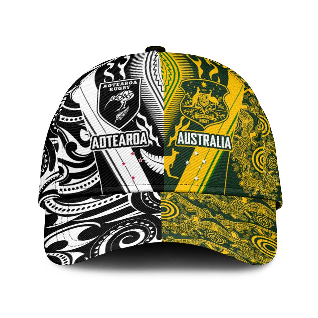 Aotearoa Australia Rugby Classic Cap Maori and Aboriginal Art Sporty Style - Aussie Hoodie