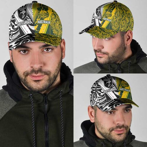Aotearoa Australia Rugby Classic Cap Maori and Aboriginal Art Sporty Style - Aussie Hoodie