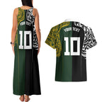 Aotearoa Australia Rugby Custom Couples Matching Tank Maxi Dress and Hawaiian Shirt Maori and Aboriginal Art Sporty Style - Aussie Hoodie