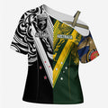 Aotearoa Australia Rugby Custom Cross Shoulder Shirt Maori and Aboriginal Art Sporty Style - Aussie Hoodie