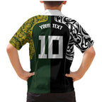 Aotearoa Australia Rugby Custom Family Matching Mermaid Dress and Hawaiian Shirt Maori and Aboriginal Art Sporty Style - Aussie Hoodie