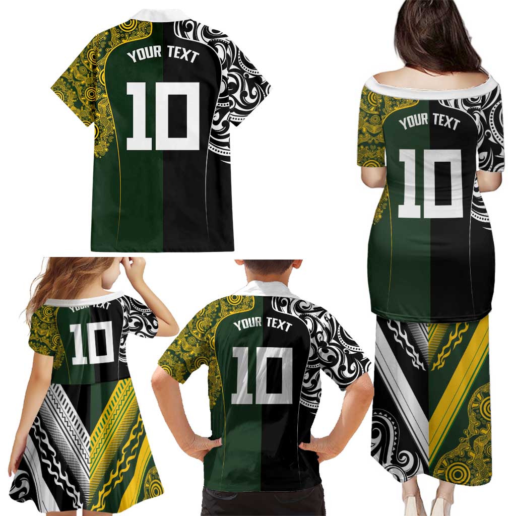 Aotearoa Australia Rugby Custom Family Matching Puletasi and Hawaiian Shirt Maori and Aboriginal Art Sporty Style - Aussie Hoodie