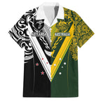 Aotearoa Australia Rugby Custom Family Matching Puletasi and Hawaiian Shirt Maori and Aboriginal Art Sporty Style - Aussie Hoodie