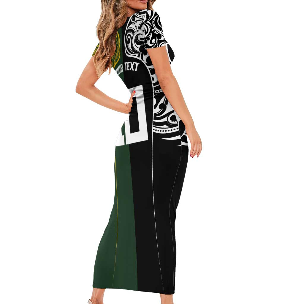 Aotearoa Australia Rugby Custom Family Matching Short Sleeve Bodycon Dress and Hawaiian Shirt Maori and Aboriginal Art Sporty Style - Aussie Hoodie