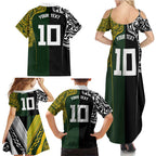 Aotearoa Australia Rugby Custom Family Matching Summer Maxi Dress and Hawaiian Shirt Maori and Aboriginal Art Sporty Style - Aussie Hoodie