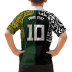 Aotearoa Australia Rugby Custom Family Matching Tank Maxi Dress and Hawaiian Shirt Maori and Aboriginal Art Sporty Style - Aussie Hoodie
