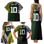 Aotearoa Australia Rugby Custom Family Matching Tank Maxi Dress and Hawaiian Shirt Maori and Aboriginal Art Sporty Style - Aussie Hoodie
