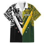 Aotearoa Australia Rugby Custom Family Matching Tank Maxi Dress and Hawaiian Shirt Maori and Aboriginal Art Sporty Style - Aussie Hoodie