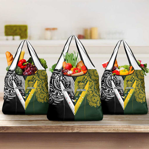 Aotearoa Australia Rugby Grocery Bag Maori and Aboriginal Art Sporty Style - Aussie Hoodie