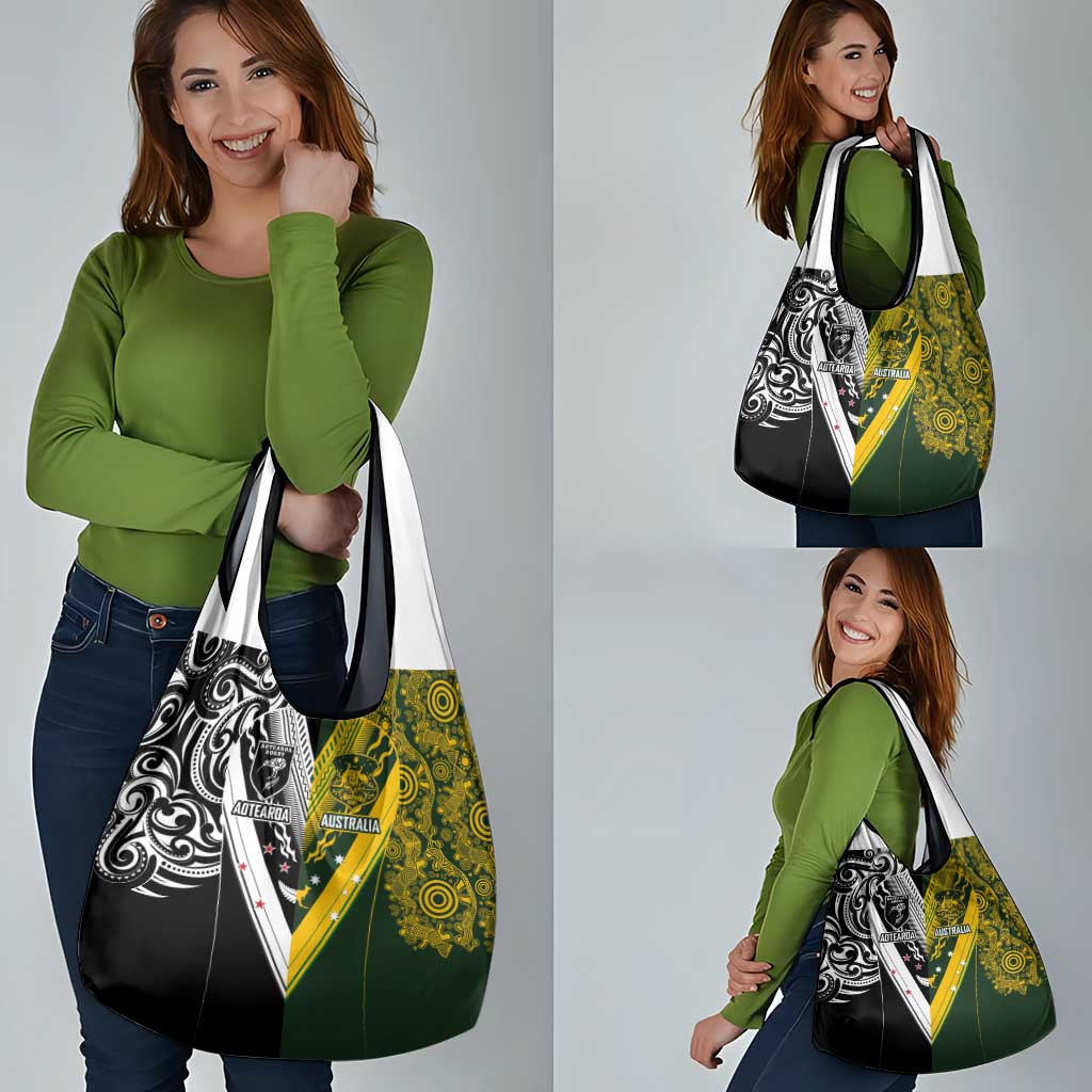 Aotearoa Australia Rugby Grocery Bag Maori and Aboriginal Art Sporty Style - Aussie Hoodie