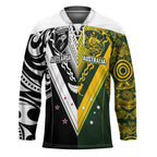 Aotearoa Australia Rugby Custom Hockey Jersey Maori and Aboriginal Art Sporty Style - Aussie Hoodie