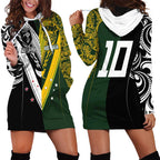 Aotearoa Australia Rugby Custom Hoodie Dress Maori and Aboriginal Art Sporty Style - Aussie Hoodie