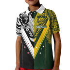 Aotearoa Australia Rugby Custom Kid Polo Shirt Maori and Aboriginal Art Sporty Style - Aussie Hoodie