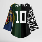 Aotearoa Australia Rugby Custom Kimono Sleeve Blouse Maori and Aboriginal Art Sporty Style - Aussie Hoodie