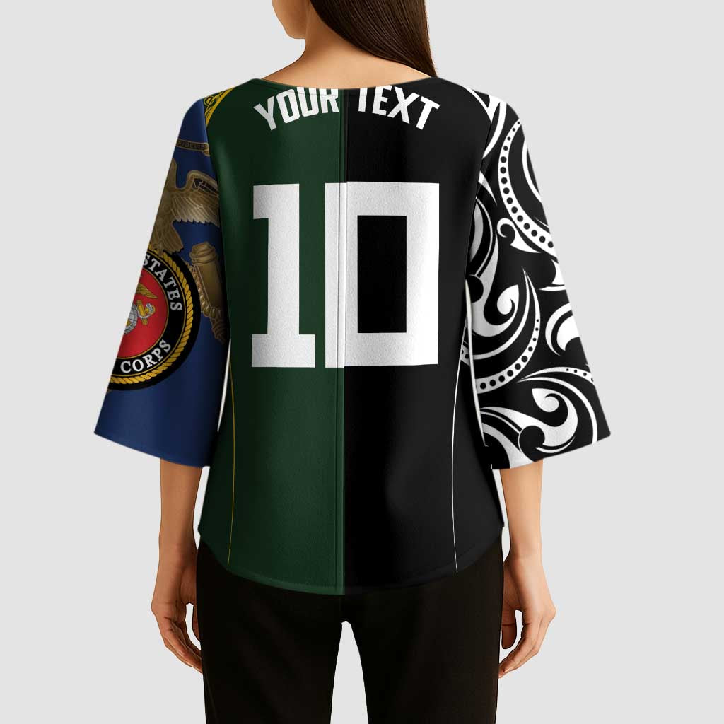 Aotearoa Australia Rugby Custom Kimono Sleeve Blouse Maori and Aboriginal Art Sporty Style - Aussie Hoodie