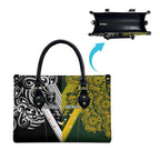 Aotearoa Australia Rugby Leather Bag Maori and Aboriginal Art Sporty Style - Aussie Hoodie