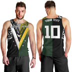 Aotearoa Australia Rugby Custom Men Tank Top Maori and Aboriginal Art Sporty Style - Aussie Hoodie