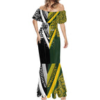 Aotearoa Australia Rugby Custom Mermaid Dress Maori and Aboriginal Art Sporty Style - Aussie Hoodie
