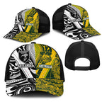 Aotearoa Australia Rugby Mesh Trucker Cap Maori and Aboriginal Art Sporty Style - Aussie Hoodie