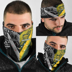 Aotearoa Australia Rugby Neck Gaiter Maori and Aboriginal Art Sporty Style - Aussie Hoodie