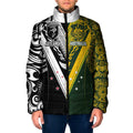 Aotearoa Australia Rugby Custom Padded Jacket Maori and Aboriginal Art Sporty Style - Aussie Hoodie