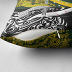 Aotearoa Australia Rugby Pillow Cover Maori and Aboriginal Art Sporty Style - Aussie Hoodie
