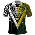 Aotearoa Australia Rugby Custom Polo Shirt Maori and Aboriginal Art Sporty Style - Aussie Hoodie