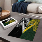 Aotearoa Australia Rugby Puzzle Maori and Aboriginal Art Sporty Style - Aussie Hoodie