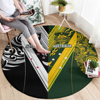 Aotearoa Australia Rugby Round Carpet Maori and Aboriginal Art Sporty Style - Aussie Hoodie