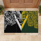 Aotearoa Australia Rugby Rubber Doormat Maori and Aboriginal Art Sporty Style - Aussie Hoodie