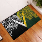 Aotearoa Australia Rugby Rubber Doormat Maori and Aboriginal Art Sporty Style - Aussie Hoodie