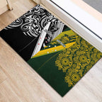 Aotearoa Australia Rugby Rubber Doormat Maori and Aboriginal Art Sporty Style - Aussie Hoodie