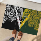 Aotearoa Australia Rugby Rubber Doormat Maori and Aboriginal Art Sporty Style - Aussie Hoodie