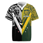 Aotearoa Australia Rugby Custom Rugby Jersey Maori and Aboriginal Art Sporty Style - Aussie Hoodie