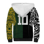 Aotearoa Australia Rugby Custom Sherpa Hoodie Maori and Aboriginal Art Sporty Style - Aussie Hoodie
