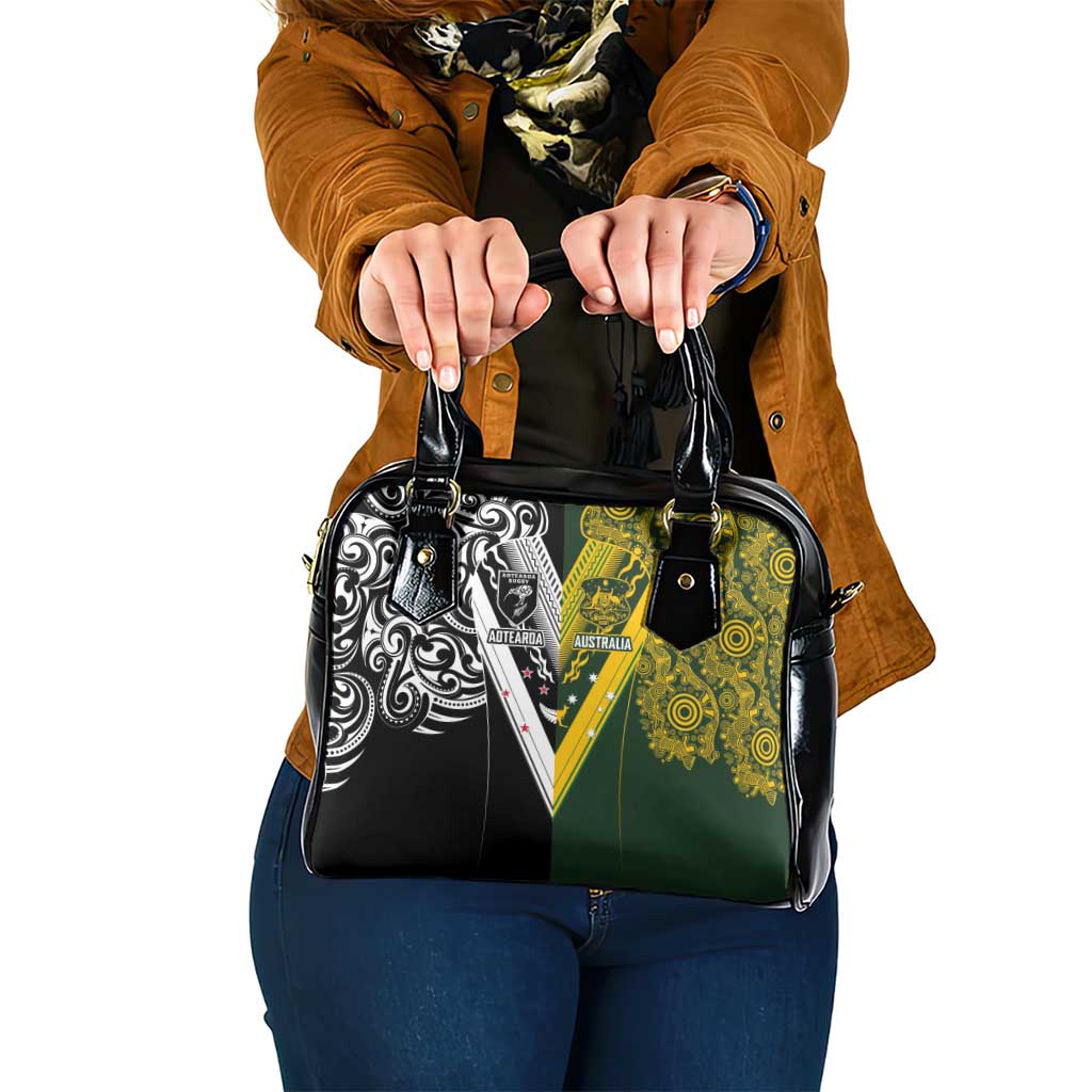 Aotearoa Australia Rugby Shoulder Handbag Maori and Aboriginal Art Sporty Style - Aussie Hoodie