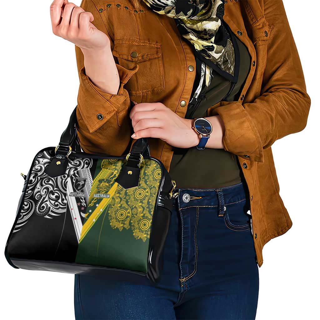 Aotearoa Australia Rugby Shoulder Handbag Maori and Aboriginal Art Sporty Style - Aussie Hoodie