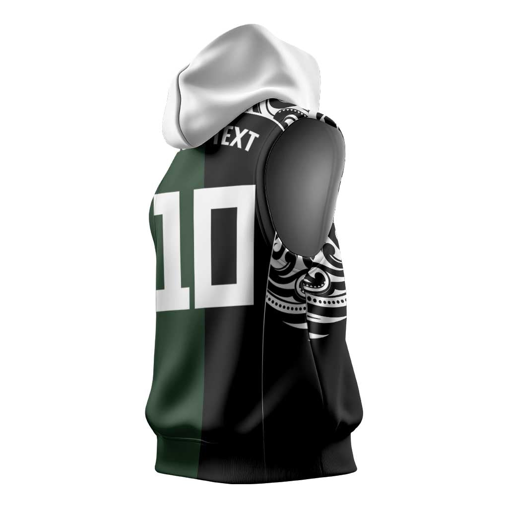 Aotearoa Australia Rugby Custom Sleeveless Hoodie Maori and Aboriginal Art Sporty Style - Aussie Hoodie
