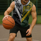 Aotearoa Australia Rugby Custom Sleeveless Hoodie Maori and Aboriginal Art Sporty Style - Aussie Hoodie