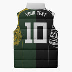 Aotearoa Australia Rugby Custom Sleeveless Puffer Jacket Maori and Aboriginal Art Sporty Style - Aussie Hoodie