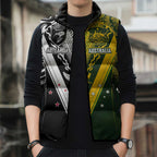 Aotearoa Australia Rugby Custom Sleeveless Puffer Jacket Maori and Aboriginal Art Sporty Style - Aussie Hoodie