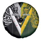 Aotearoa Australia Rugby Spare Tire Cover Maori and Aboriginal Art Sporty Style - Aussie Hoodie