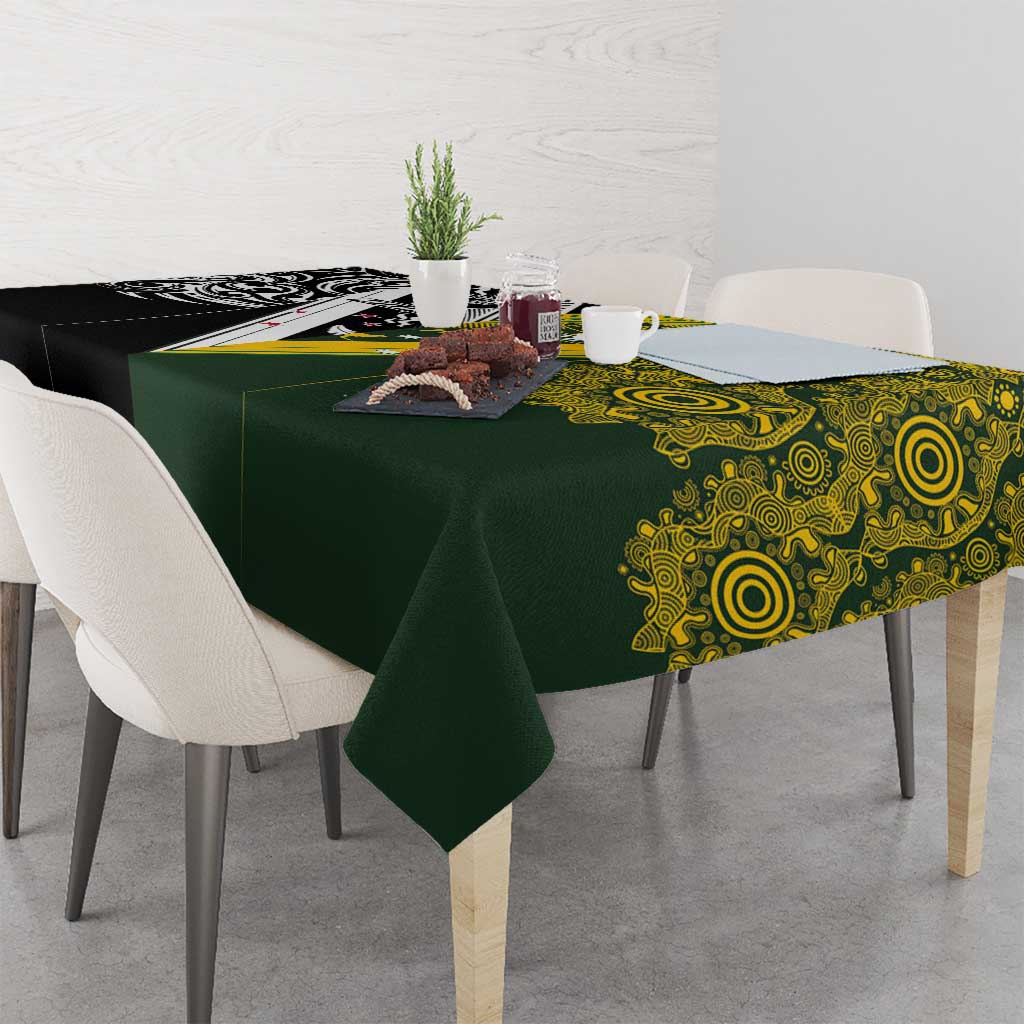 Aotearoa Australia Rugby Tablecloth Maori and Aboriginal Art Sporty Style - Aussie Hoodie