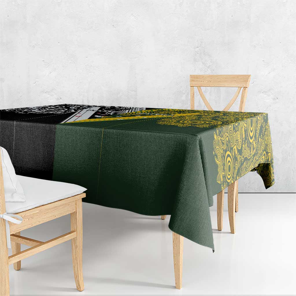Aotearoa Australia Rugby Tablecloth Maori and Aboriginal Art Sporty Style - Aussie Hoodie